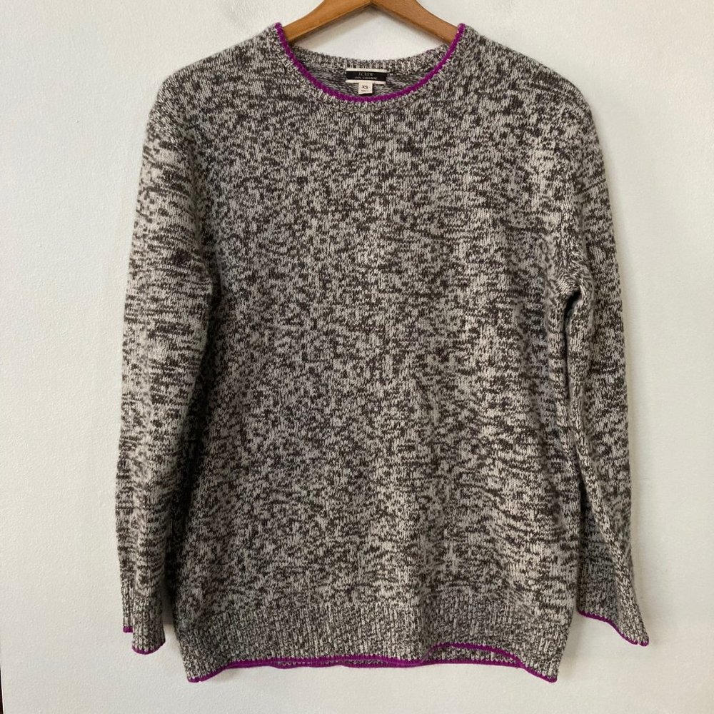 J. Crew Tipped relaxed-fit cashmere crewneck sweater